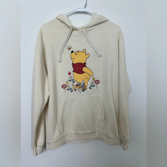 Disney Winnie the‎ Pooh Ivory Hoodie, Embroidered Flowers, XXL - Picture 1 of 9